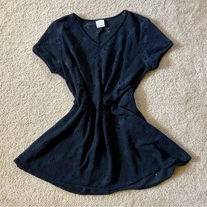 Vintage 90’s Black Knit Swimsuit Coverup Dress | Women | Small